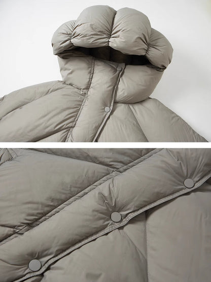 Hooded short down jacket