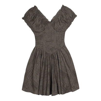 V-Neck Cool Ruched Dress