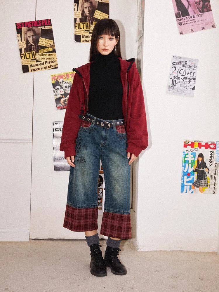 Plaid cropped pants