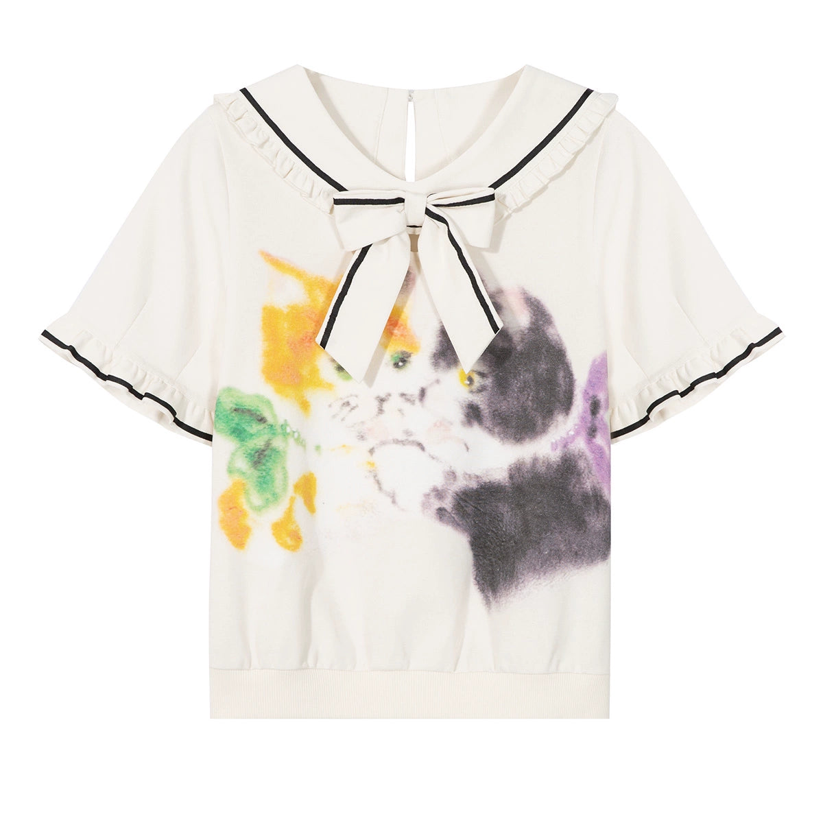 Kitten Print Sporty Style Suit Set-Up