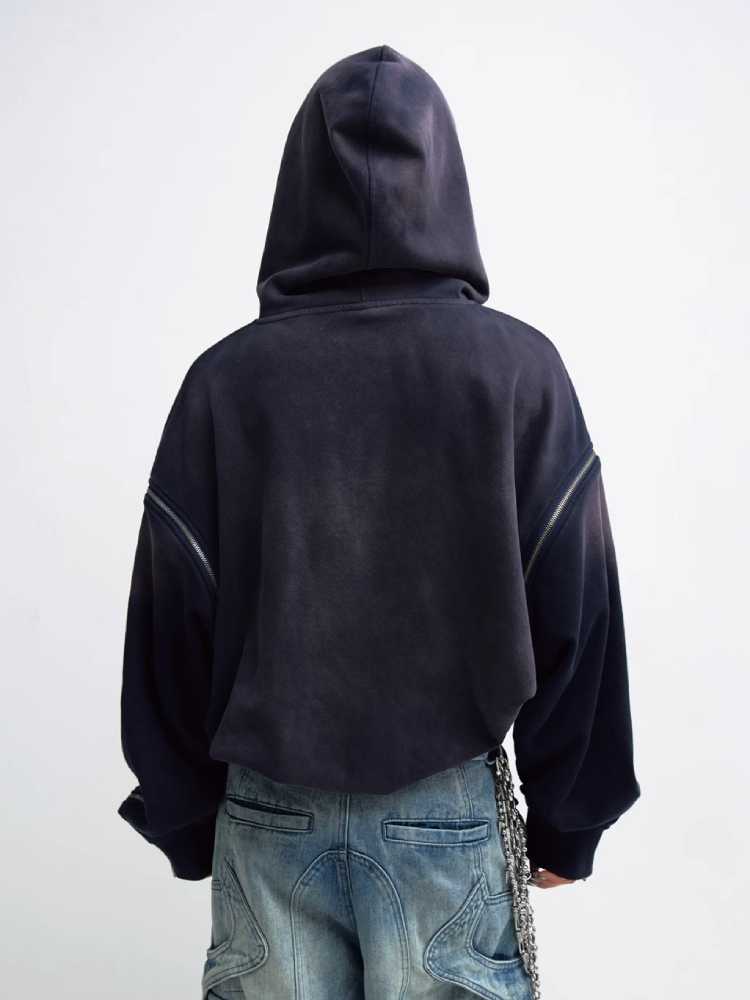 Detachable hooded sweatshirt