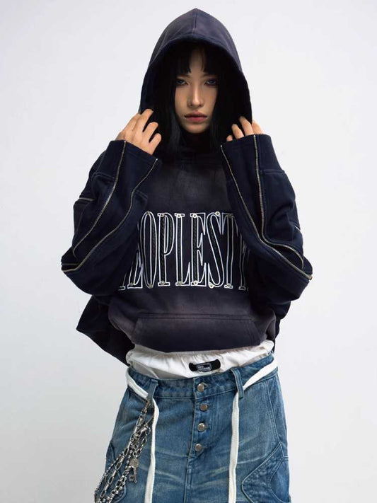 Detachable hooded sweatshirt