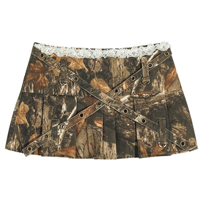 Vintage Punk A-Line Denim Skirt