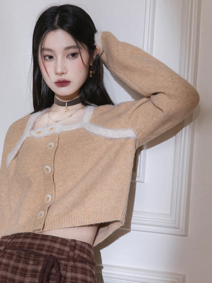 Wool soft fake two-piece sweater