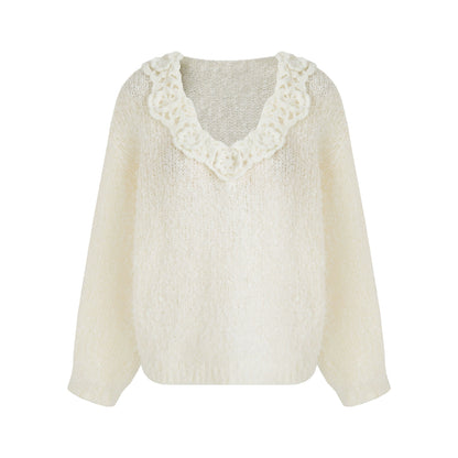 Stereo Lace Knit Lantern Top