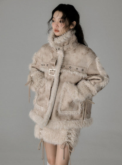 thickened fur integrated set