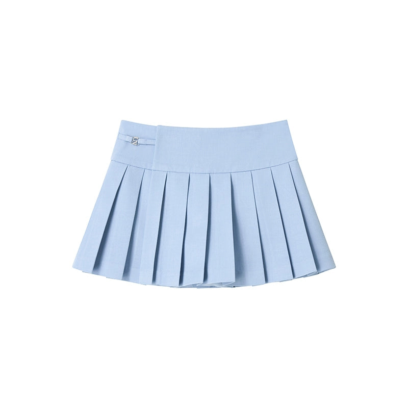 Blue A-line Mini Skirt