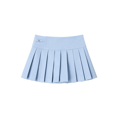 Blue A-line Mini Skirt