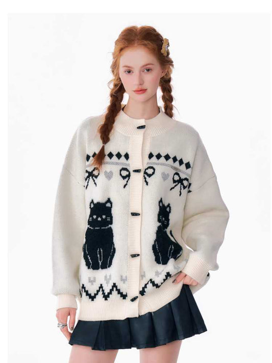 Cat sweater cardigan