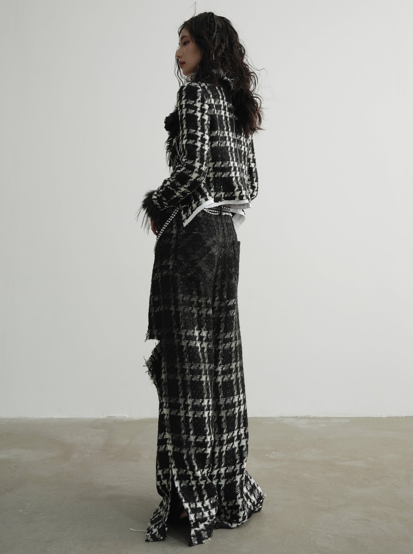 Raw Gradient Spray Wide-legged Pants