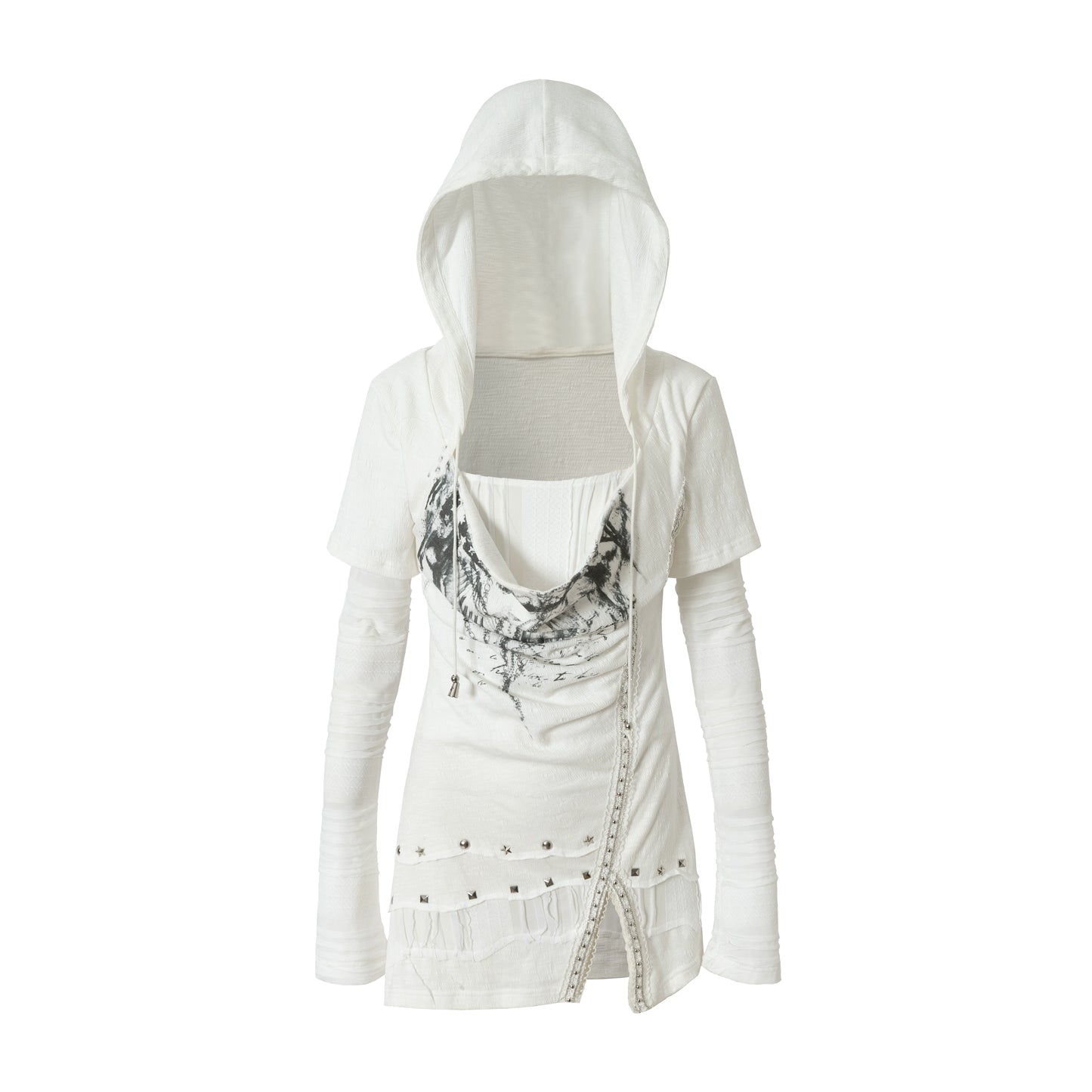 Rock Swing Collar Print Long Sleeve Dress