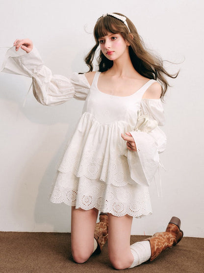 White Long Sleeve Dress