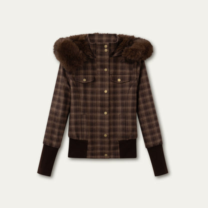 Vintage Fur Collar Fleece Jacket