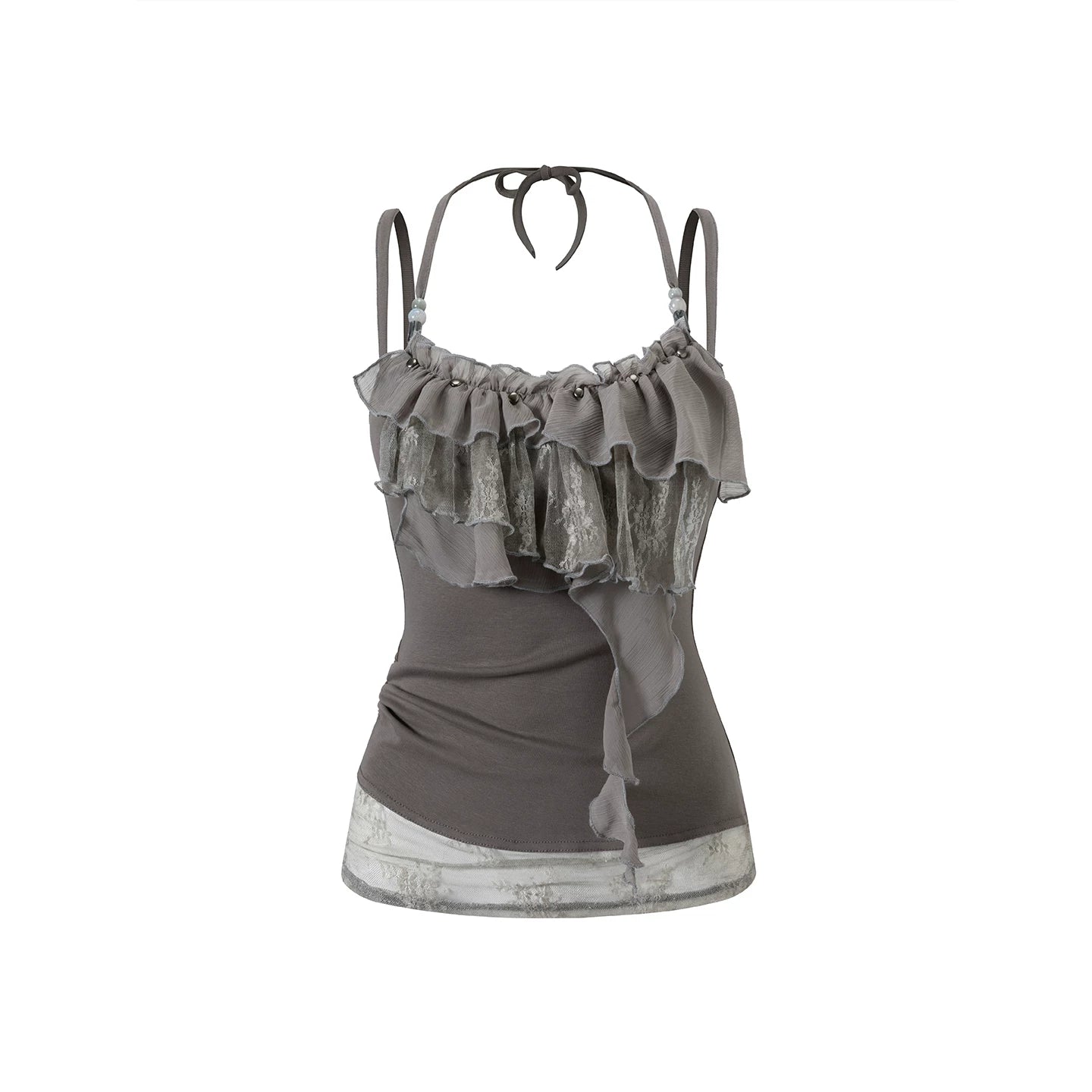 Tie-Dye Beaded Lace Camisole Top
