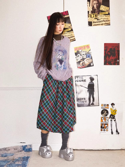 Plaid bud skirt