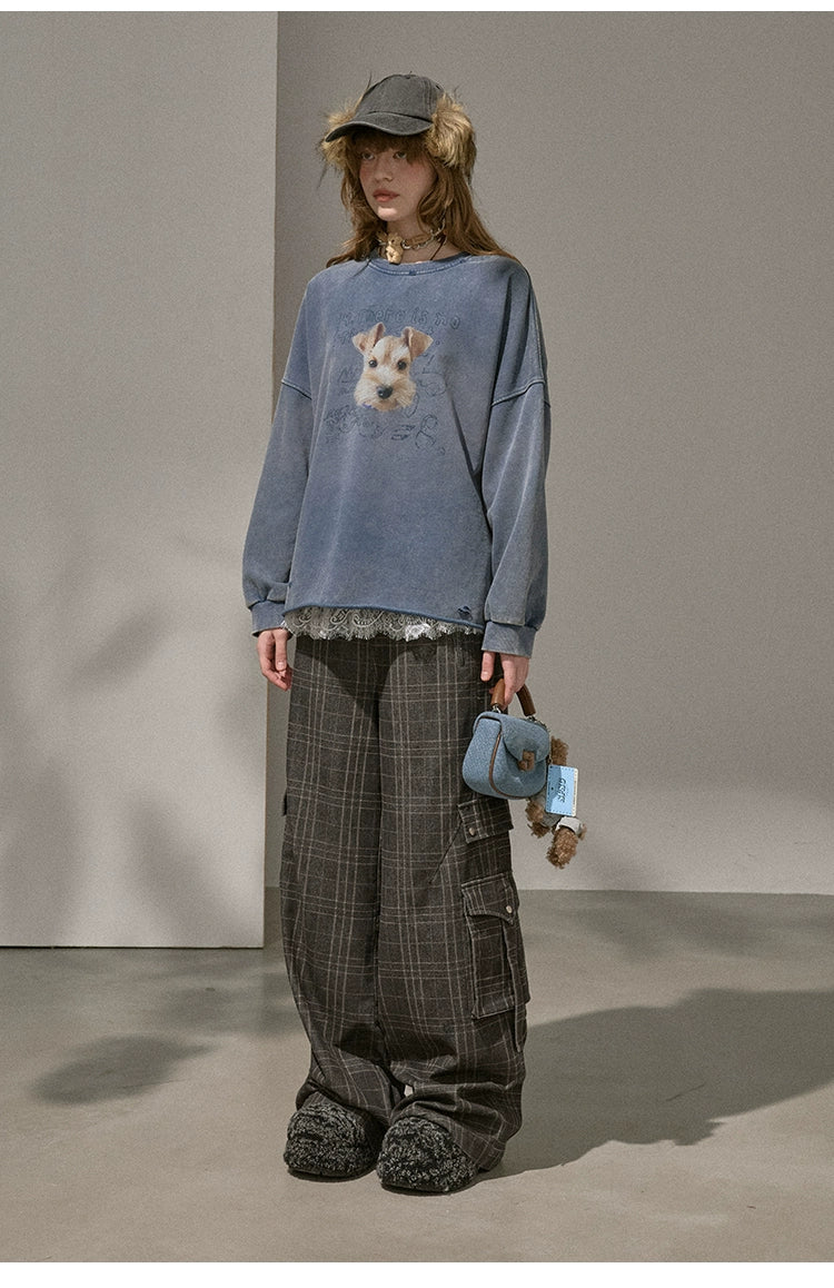 Retro Mottled Graphic Sweatshirt