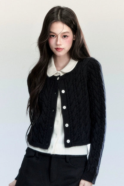 Fake Two Piece Velvet Contrast Top