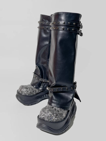 Punk style platform dwarf night boots