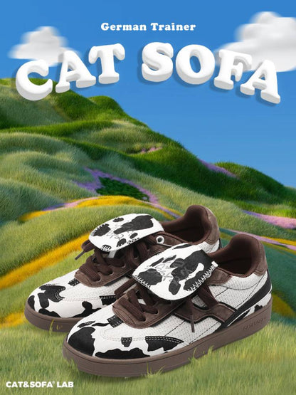 Cow white skateboard shoes