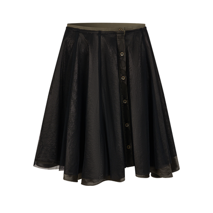 Shadow Satin A-Line Skirt