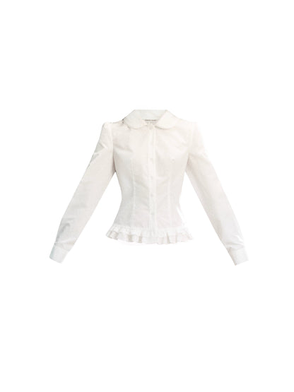 Doll Collar Shirt With Dress Set-Up