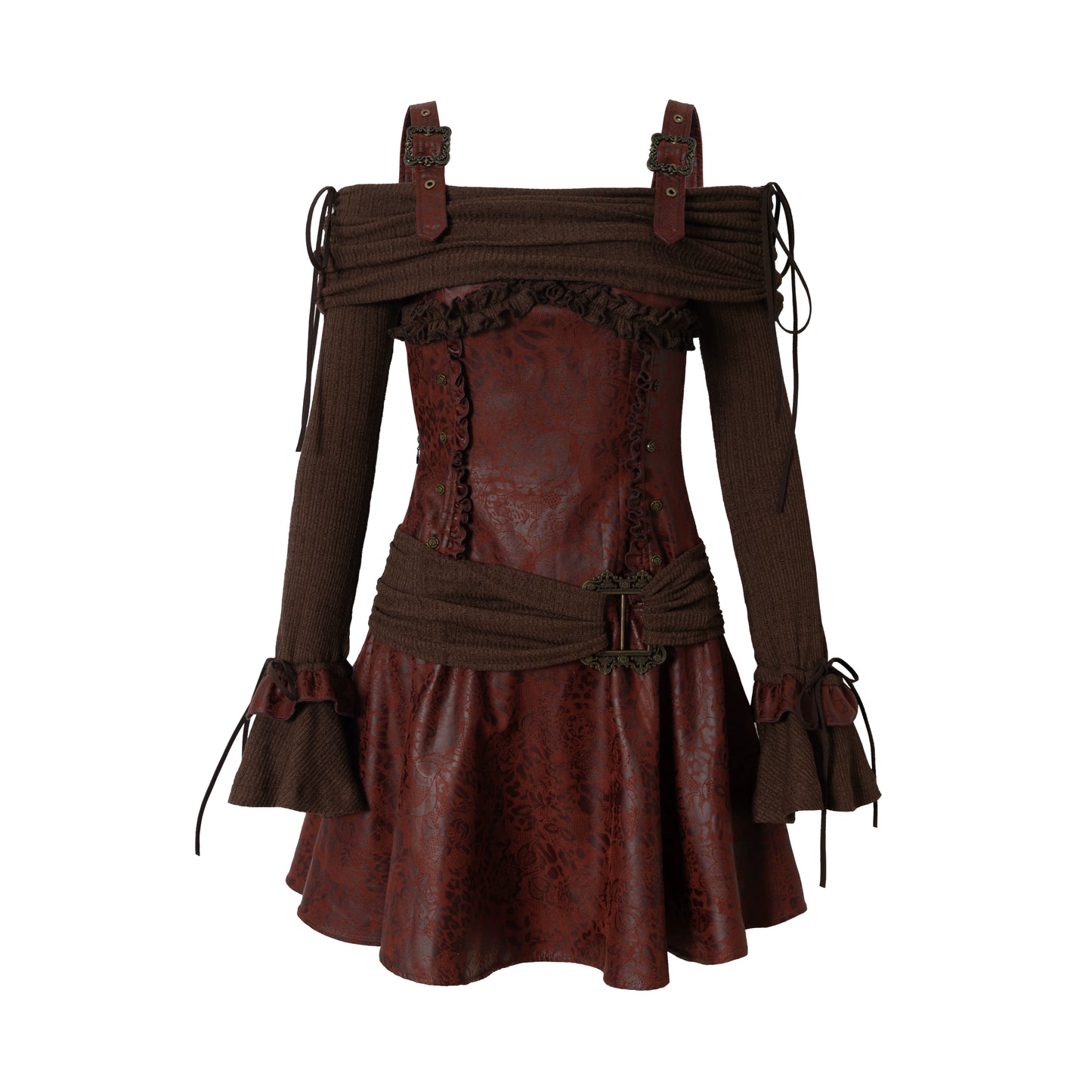 Retro Punk Patchwork Knit Dress