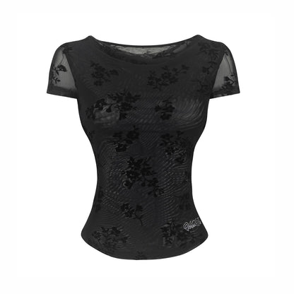 Romantic Velvet Floral Top