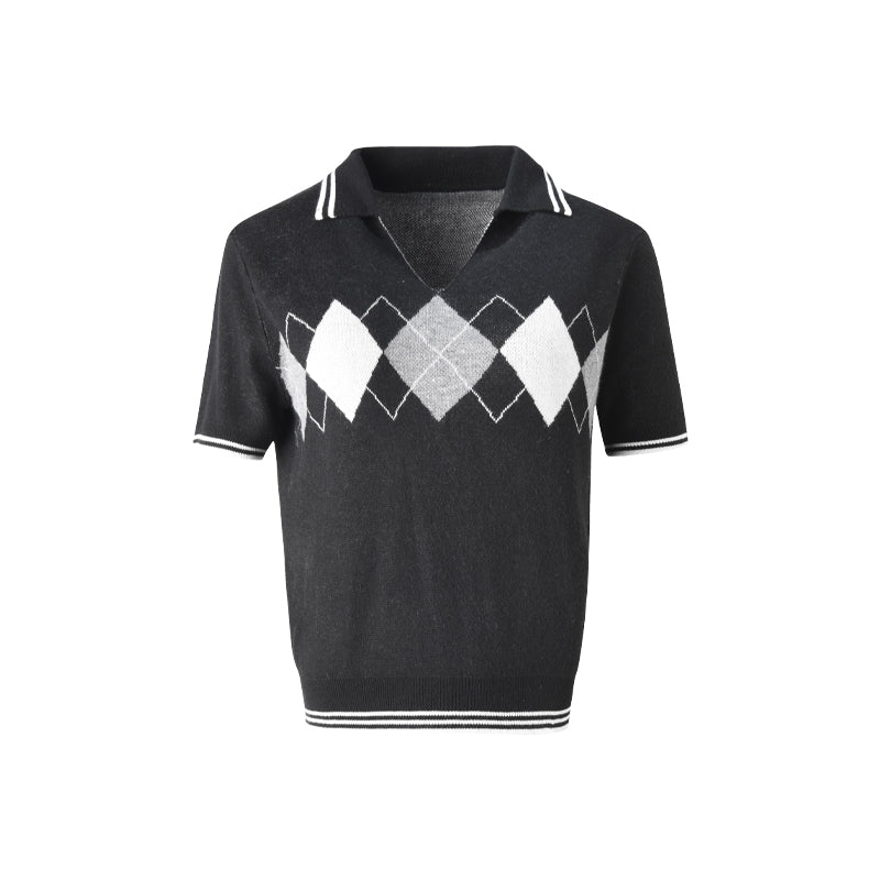 Vintage Diamond V-Neck Tee