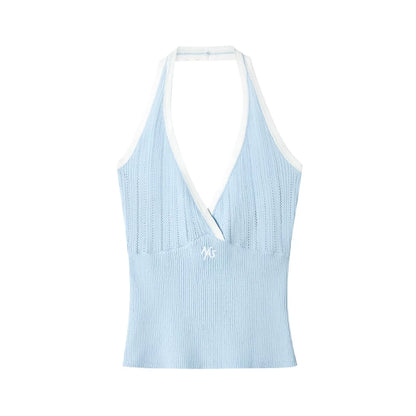 Interwoven Pleated Ribbed Vest