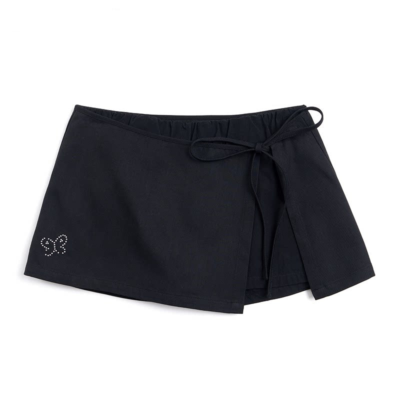 Side Slit Bow Pants Skirt