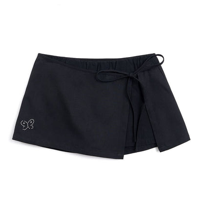 Side Slit Bow Pants Skirt