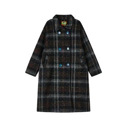 Moonlit Camellia Plaid Tweed Coat