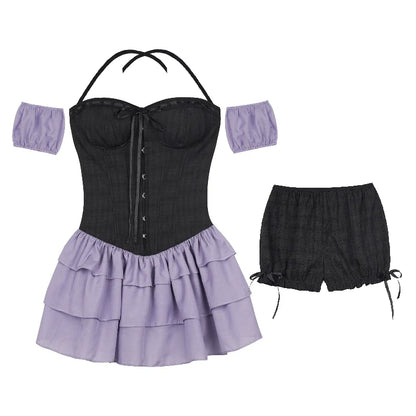 Black Purple Cake Dress