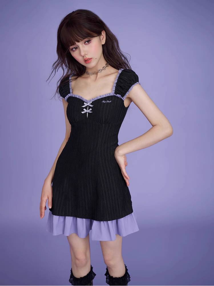 Lace suspender dress