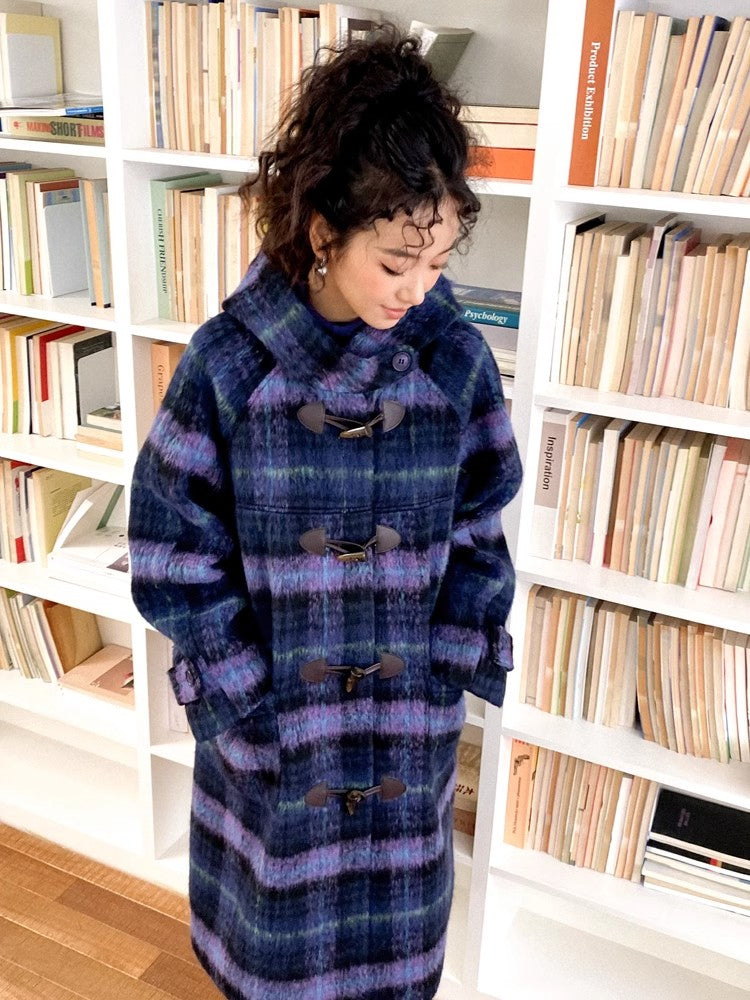 Plaid long coat