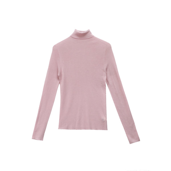 Yangtze Pure Wool Turtleneck Knit Top
