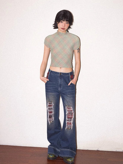 Distressed casual pants