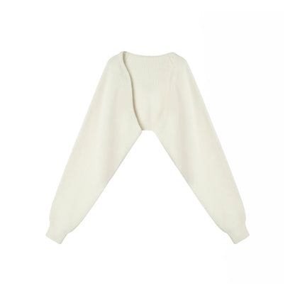 White Knit Cardigan Set-Up