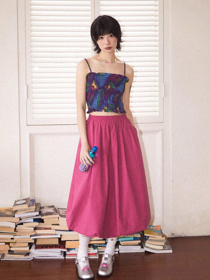 4 Color Bud Long Skirt