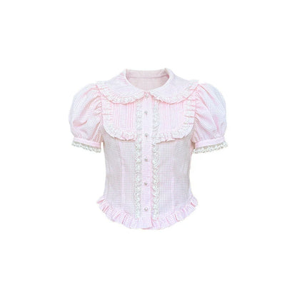 Inner Lace Princess Short Sleeve Cotton Shirt