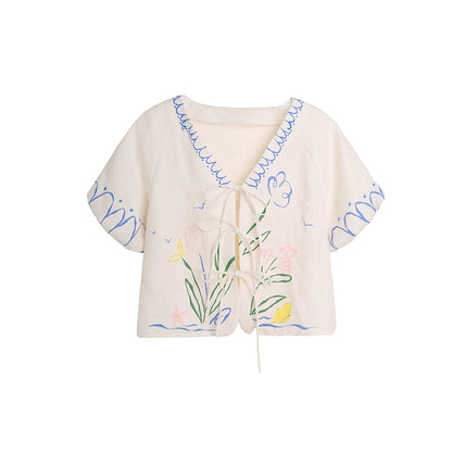 Morning Dew Tulip Tencel Linen Strappy Set-Up