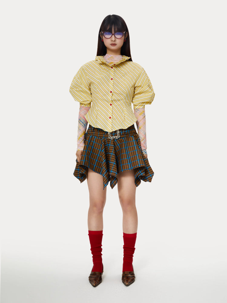 Plaid short skirt