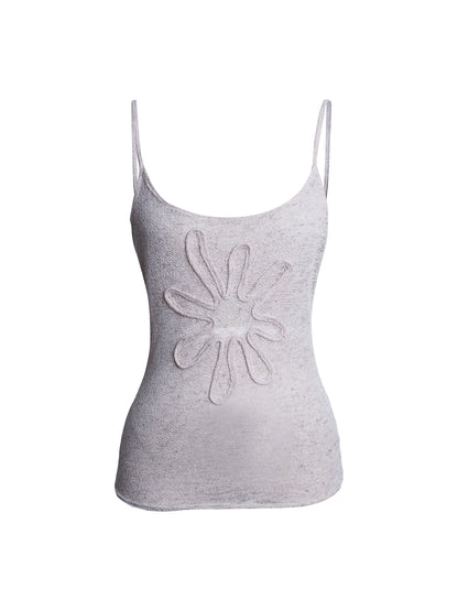 Solid Color Embroidery Vest Top