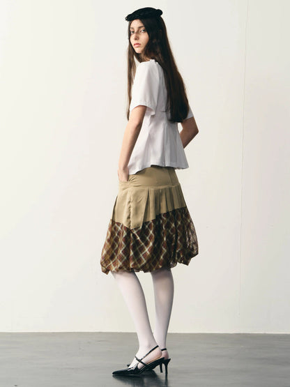 Plaid mesh tutu skirt