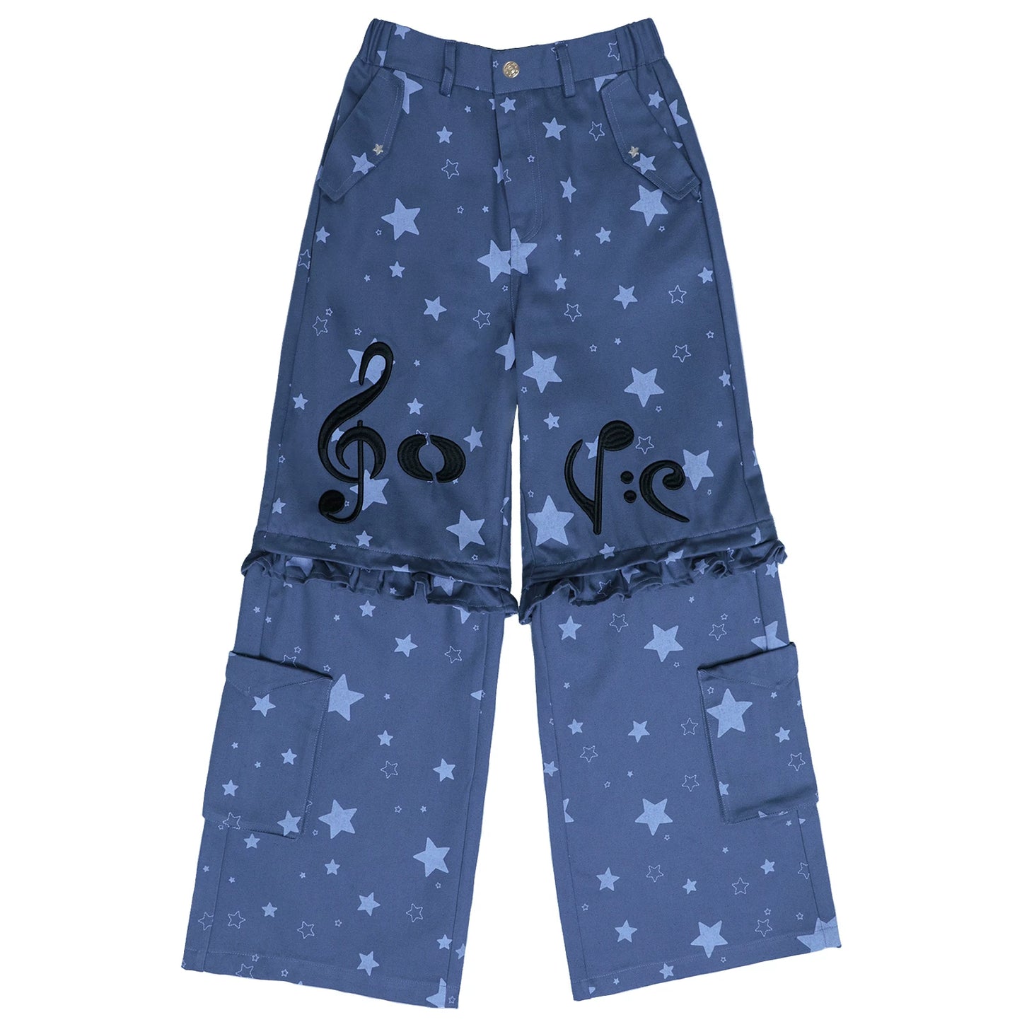 Millennium bestickte Hose mit weitem Bein