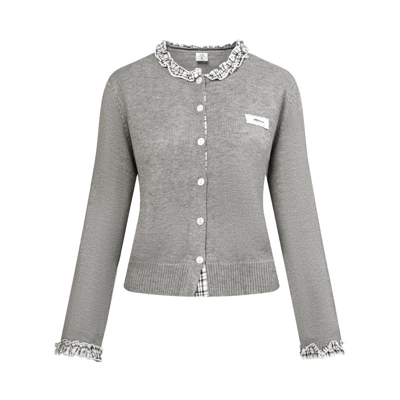 Kariertes Strickpullover-Rock-Set
