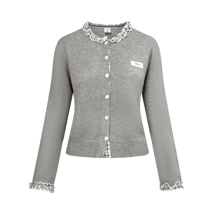 Kariertes Strickpullover-Rock-Set