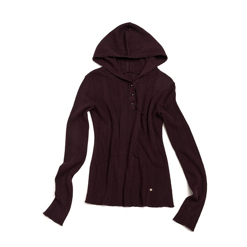 Sheep Wool Silk Hooded Sweater