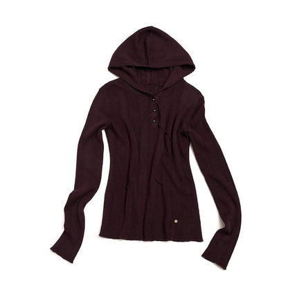 Sheep Wool Silk Hooded Sweater