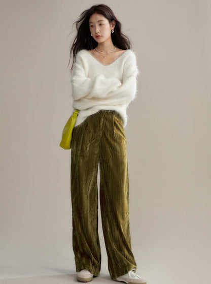 Velvet pre-fall wide-leg pants